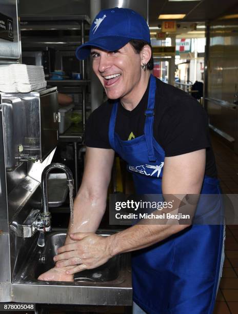 Hal Sparks volunteers for Thanksgiving Day at Project Angel Food on November 23, 2017 in Los Angeles, California.