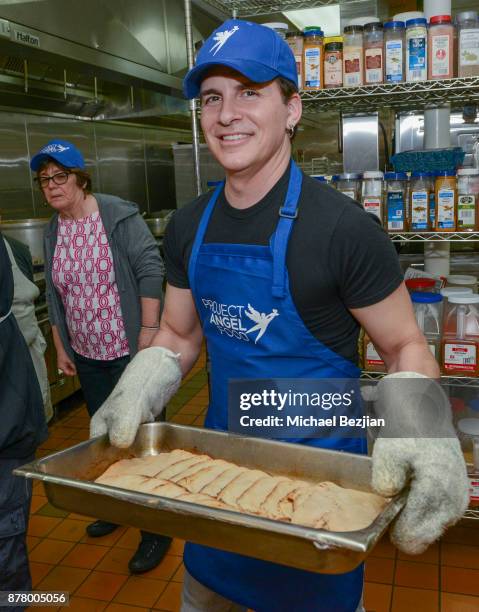 Hal Sparks volunteers for Thanksgiving Day at Project Angel Food on November 23, 2017 in Los Angeles, California.