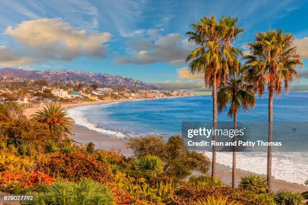 laguna beach küste, den pazifischen ozean, die route 1, orange county, ca - coastline stock-fotos und bilder