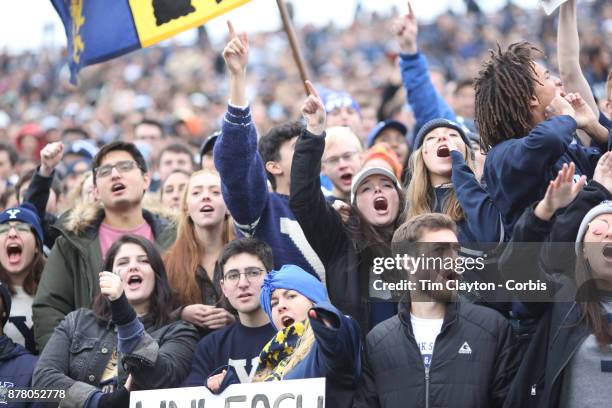 Yale supporters during the Yale V Harvard, Ivy League Football match at the Yale Bowl. Yale won the game 24-3 to win their first outright league...