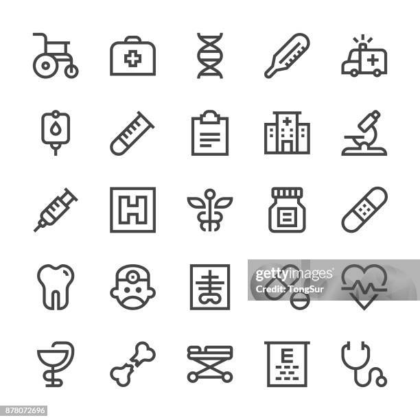 medical icons - mediumx line - tube icon stock illustrations