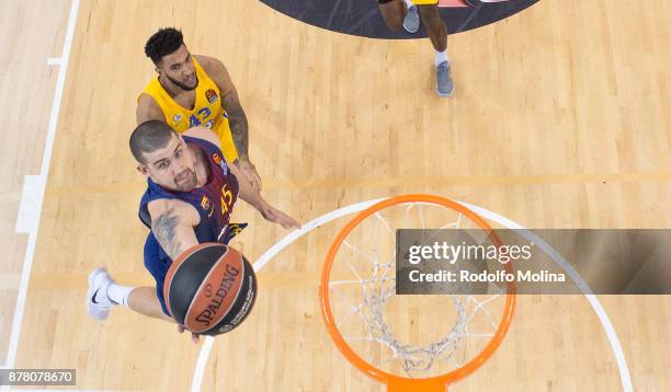 Adrien Moerman, #45 of FC Barcelona Lassa in action during the 2017/2018 Turkish Airlines EuroLeague Regular Season Round 9 game between FC Barcelona...