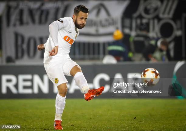 Miralem Sulejmani of Young Boys in action during the UEFA Europa League group B match between Partizan and BSC Young Boys at Stadium Partizan on...