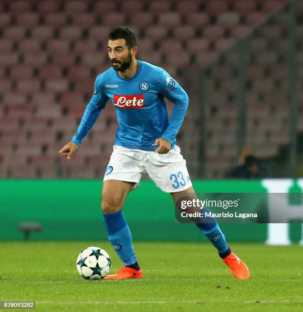 Raul Albiol of Napoli during the UEFA Champions League group F match between SSC Napoli and Shakhtar Donetsk at Stadio San Paolo on November 21, 2017...