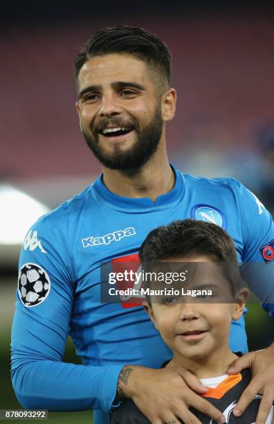 Lorenzo Insigne of Napoli prior the UEFA Champions League group F match between SSC Napoli and Shakhtar Donetsk at Stadio San Paolo on November 21,...