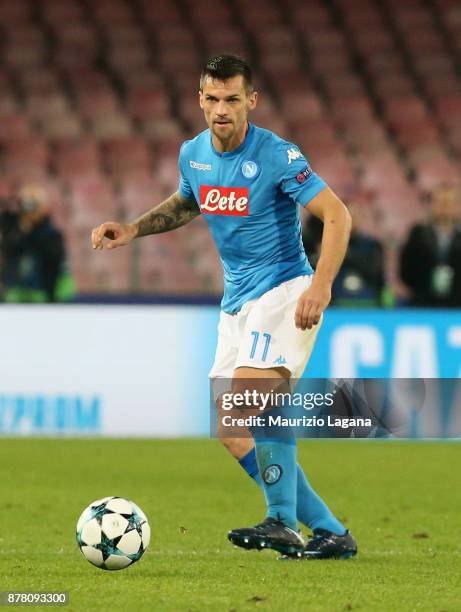 Christian Maggio of Napoli during the UEFA Champions League group F match between SSC Napoli and Shakhtar Donetsk at Stadio San Paolo on November 21,...