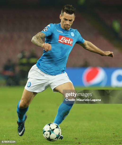 Christian Maggio of Napoli during the UEFA Champions League group F match between SSC Napoli and Shakhtar Donetsk at Stadio San Paolo on November 21,...