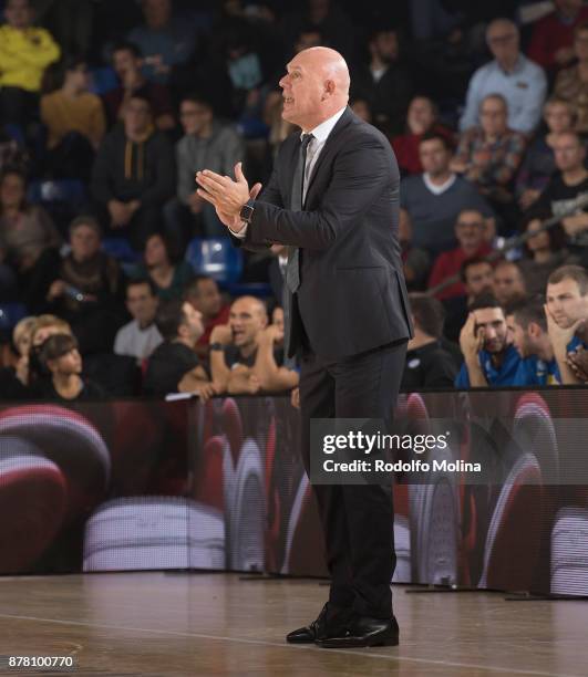 Neven Spahija, Head Coach of Maccabi Fox Tel Aviv in action during the 2017/2018 Turkish Airlines EuroLeague Regular Season Round 9 game between FC...