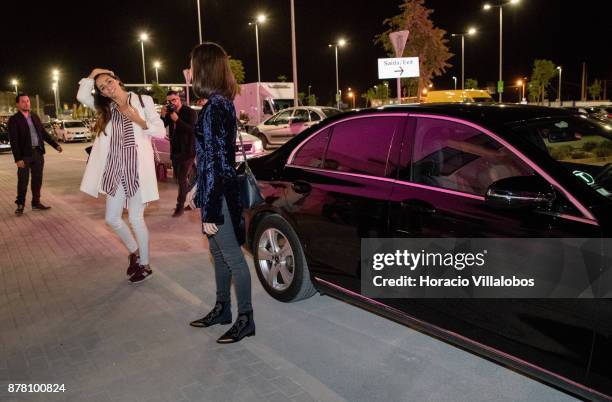 Portuguese blogger Vanessa Martins and actress Sara Salgado arrive at the Designer Outlet Algarve Grand Opening on November 23, 2017 in Loule,...