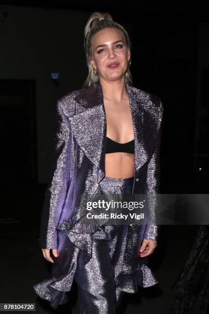 Anne-Marie seen on a night out at Chiltern Firehouse on November 23, 2017 in London, England.