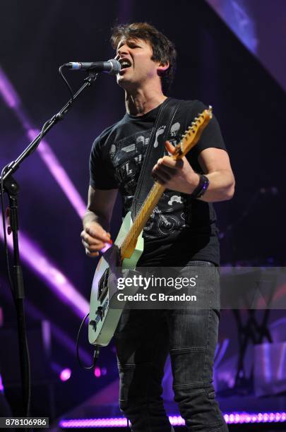 James Blunt performs on stage at the Eventim Apollo on November 23, 2017 in London, England.
