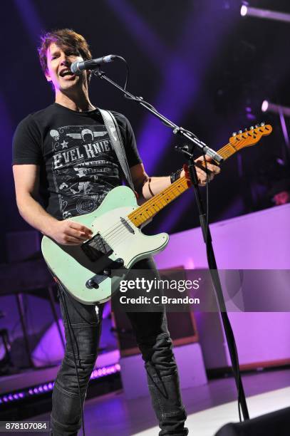 James Blunt performs on stage at the Eventim Apollo on November 23, 2017 in London, England.