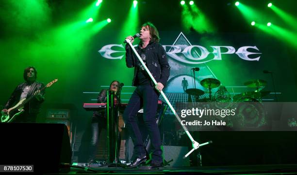 Joey Tempest of Europe performs and supports Deep Purple at The O2 Arena on November 23, 2017 in London, England.