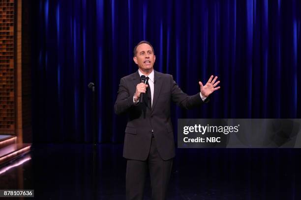 Episode 0776 -- Pictured: Comedian Jerry Seinfeld during "Stand-up Battle" on November 23, 2017 --