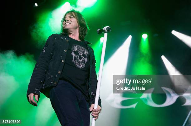 Joey Tempest of Europe performs and supports Deep Purple at The O2 Arena on November 23, 2017 in London, England.