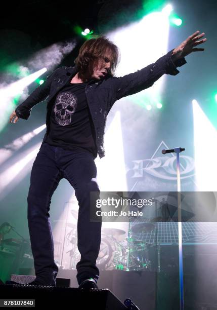 Joey Tempest of Europe performs and supports Deep Purple at The O2 Arena on November 23, 2017 in London, England.
