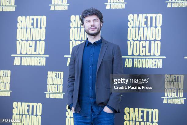 Italian director Sydney Sibilia Photocall of the Italian movie "Smetto Quando Voglio Ad Honorem" directed by Sydney Sibilia at The Space Modern...