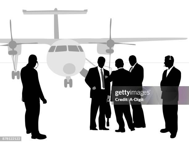 executive flight security - airport tarmac stock illustrations