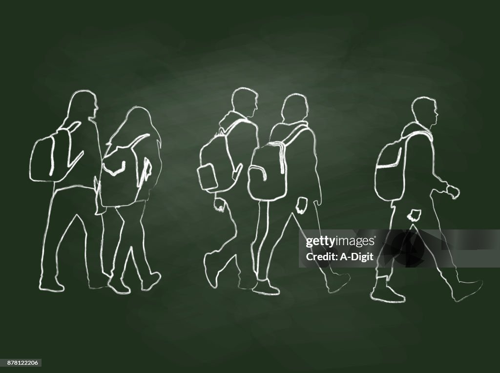 Chalkboard Student Walk