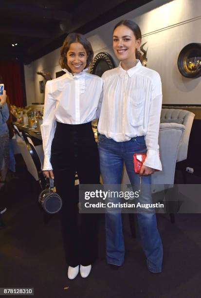 Rabea Schif and Janina Uhse attend the Grazia Future Dinner event at the restaurant Patio on November 23, 2017 in Hamburg, Germany.