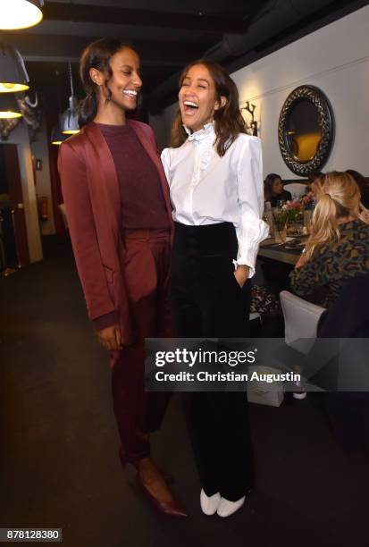 Sara Nuru and Rabea Schif attend the Grazia Future Dinner event at the restaurant Patio on November 23, 2017 in Hamburg, Germany.