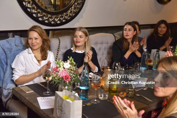 Guests attend the Grazia Future Dinner event at the restaurant Patio on November 23, 2017 in Hamburg, Germany.