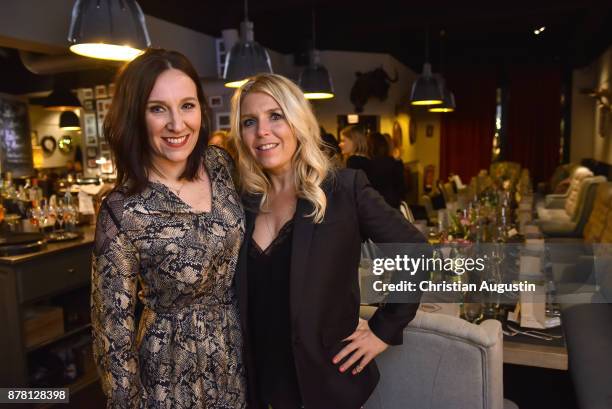 Claudia ten Hoevel and Astrid Bleeker attend the Grazia Future Dinner event at the restaurant Patio on November 23, 2017 in Hamburg, Germany.