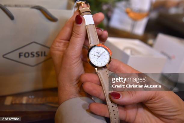 Fossil Smartwatch as a gift of the Grazia Future Dinner event at the restaurant Patio on November 23, 2017 in Hamburg, Germany.