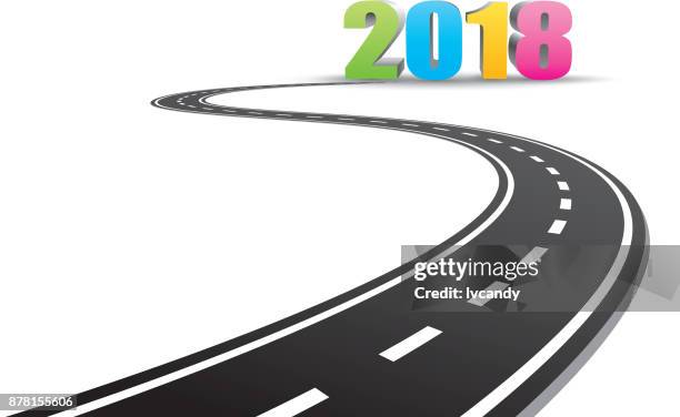 illustrazioni stock, clip art, cartoni animati e icone di tendenza di capodanno 2018 in anticipo - segnale di direzione obbligatoria
