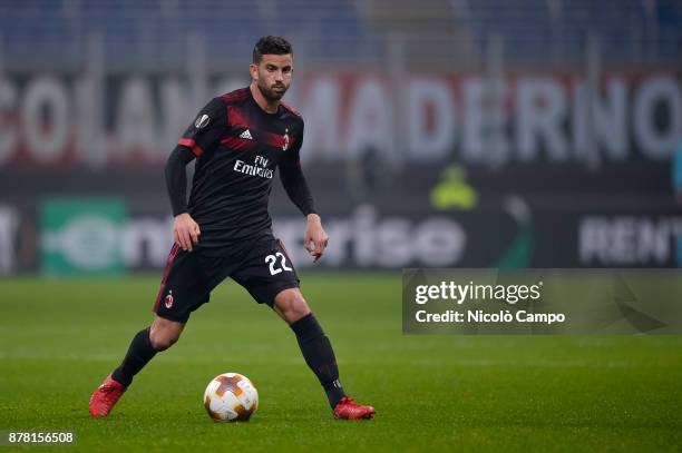 Mateo Musacchio of AC Milan in action during the UEFA Europa League football match between AC Milan and FK Austria Wien. AC Milan wins 5-1 over FK...