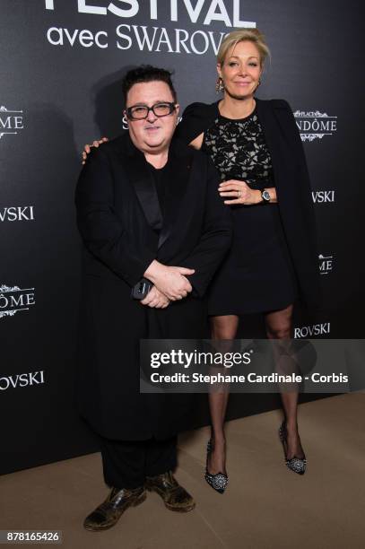 Alber Elbaz and Nadja Swarovski attend the 'Vogue Fashion Festival' opening dinner at Hotel Potocki on November 23, 2017 in Paris, France.