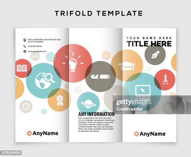 trifold design on education - scholarship stock illustrations