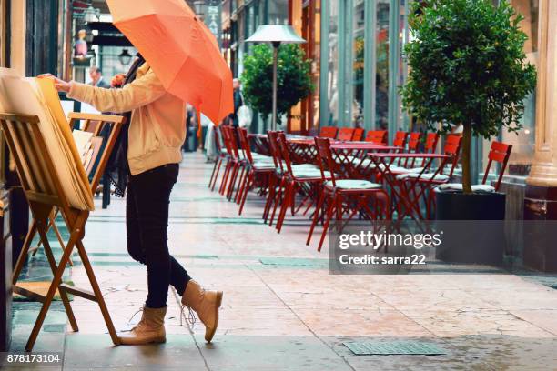 the passage verdeau. beautiful parisian shopping gallery - tourism drop in paris stock pictures, royalty-free photos & images