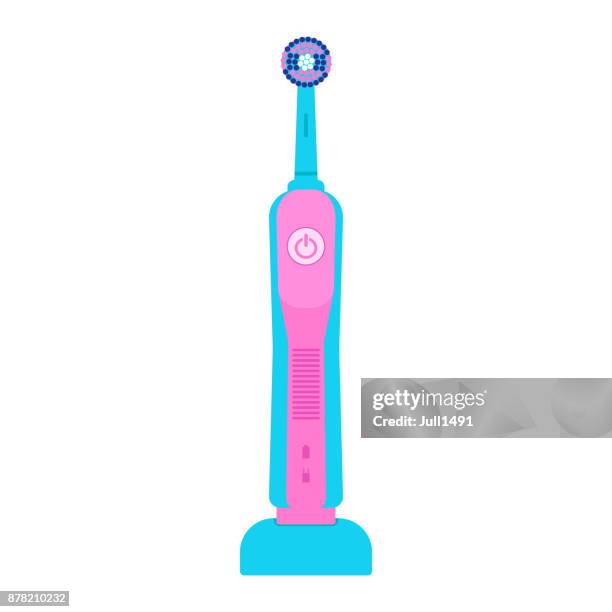rosa elektrische zahnbürste - elektrische zahnbürste stock-grafiken, -clipart, -cartoons und -symbole