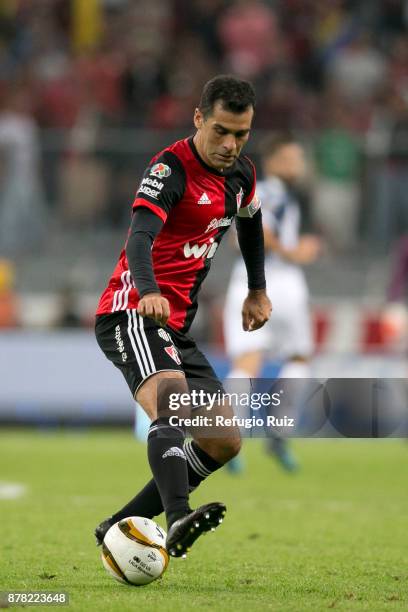Rafael Marquez of Atlas drives the ball during the quarter finals first leg match between Atlas and Monterrey as part of the Torneo Apertura 2017...