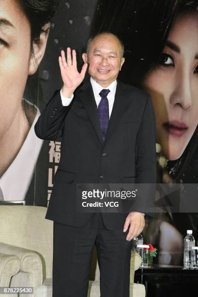 Director John Woo promotes film "Manhunt" on November 23, 2017 in Taipei, Taiwan of China.