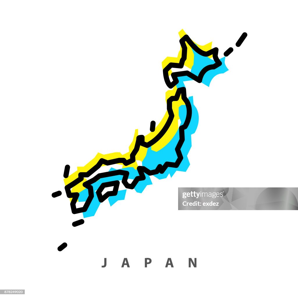 Japan map illustration
