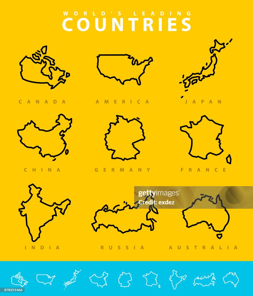 Grote landen kaart illustratie