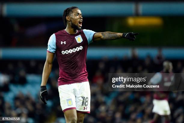 Josh Onomah of Aston Villa during the Sky Bet Championship match between Aston Villa and Sunderland at Villa Park on November 21, 2017 in Birmingham,...