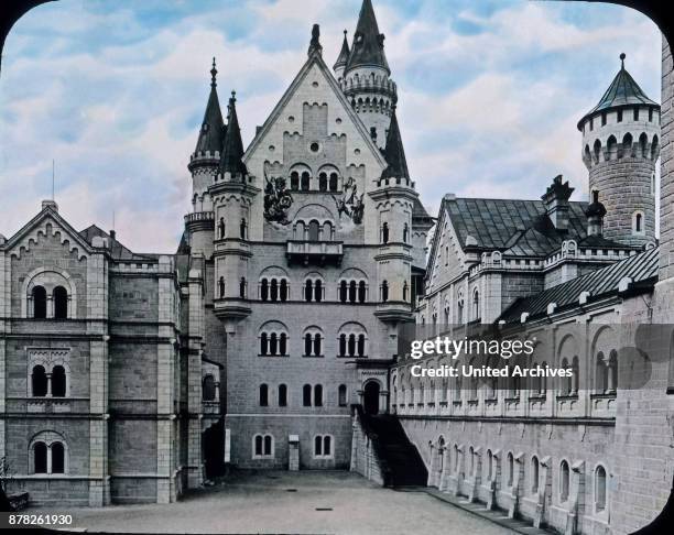 Inner courtyard of Neuschwanstein castle at Bavaria.