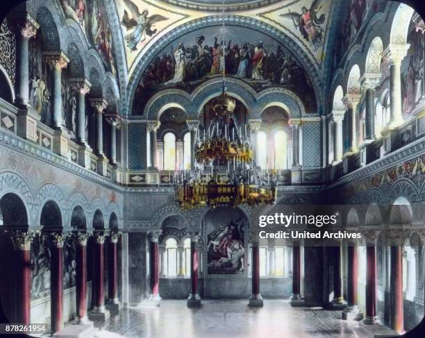 Throne room of King Louis II at Neuschwanstein castle at Bavaria.