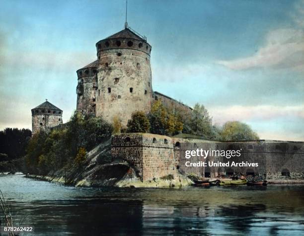 Olavinlinna castle at Finland, 1920s.