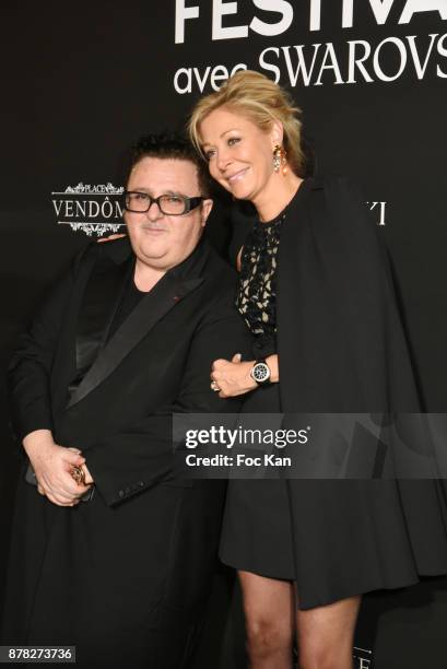 Alber Elbaz and Nadja Swarovski attend the 'Vogue Fashion Festival' Opening Dinner on November 23, 2017 in Paris, France.