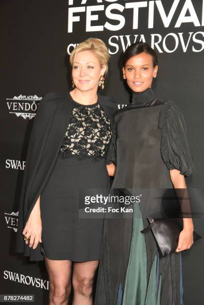 Liya Kebede and Nadja Swarovski attend the 'Vogue Fashion Festival' Opening Dinner on November 23, 2017 in Paris, France.