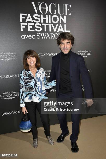 Veronique Nichanian and Olivier Lalanne attend the Vogue Fashion Festival 2017 Photocall at Hotel Potocki on November 23, 2017 in Paris, France.