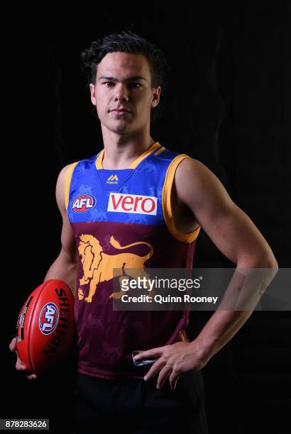 Cameron Rayner of the Lions poses during the 2017 AFL Draft at Sydney Showgrounds on November 24, 2017 in Sydney, Australia.