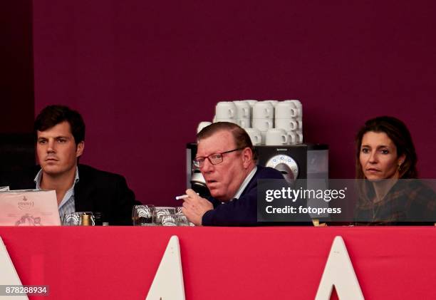 Cesar Cadaval with his wife Patricia Rodriguez and his son Cesar Cadaval Jr attend the Madrid Horse Week 2017 at IFEMA on November 23, 2017 in...