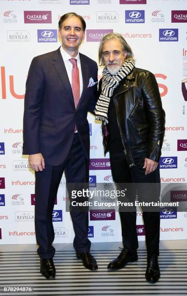 Jose Luis Abajo and Sergi Arola attend the 'Influencers' magazine launching photocall on November 22, 2017 in Madrid, Spain.