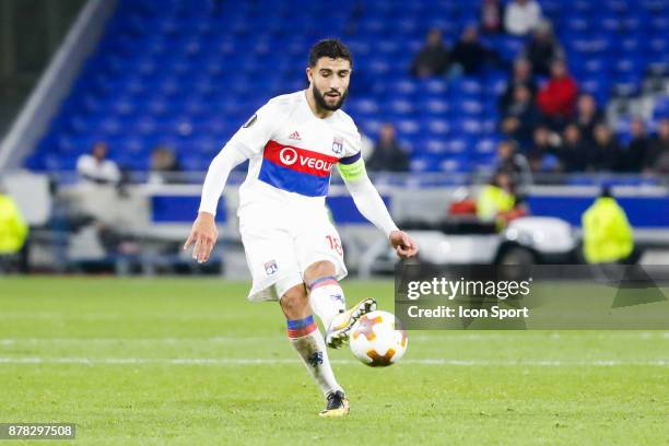 Nabil Fekir of Lyon during europa league match between Olympique Lyonnais and Apollon Limassol at Parc Olympique on November 23, 2017 in Lyon, France.