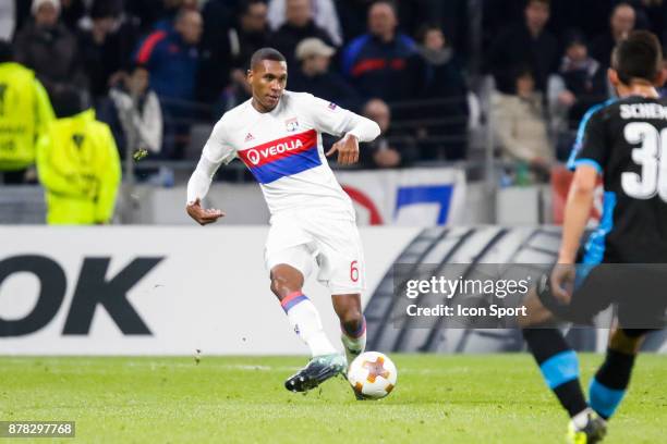 Marcelo Guedes of Lyon and Andre Schembri of Limassol during europa league match between Olympique Lyonnais and Apollon Limassol at Parc Olympique on...